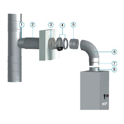 Bouche gaz Baz Motus Aldes 45/105 Ø 116/125mm 23KW - Aldes Storeonline