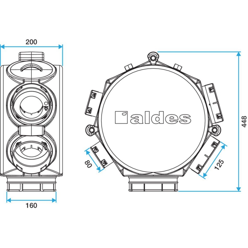 Ventilation - Caisson répartiteur circulaire isolé - Aldes Storeonline