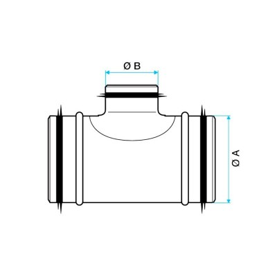 Té équerre à joints - 160 mm - Aldes Storeonline