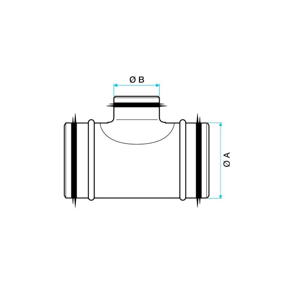 Té équerre à joints - 160 mm - Aldes Storeonline