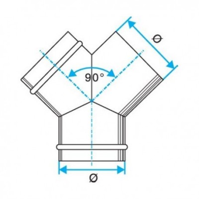 Culotte Simple à 90° - Ø 80 mm