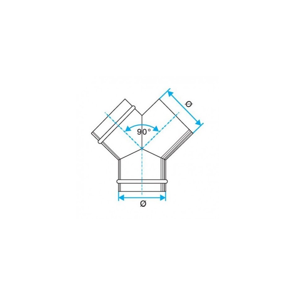 Culotte Simple à 90° - Ø 80 mm