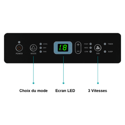 Climatiseur mobile HPAC09P Hisense - Livraison gratuite - Storeonline