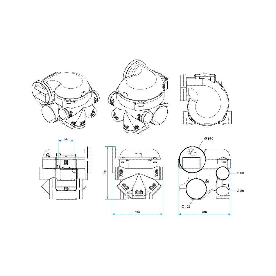 Kit VMC simple flux  Hygroréglable Premium MW 11033035 - Aldes Storeonline