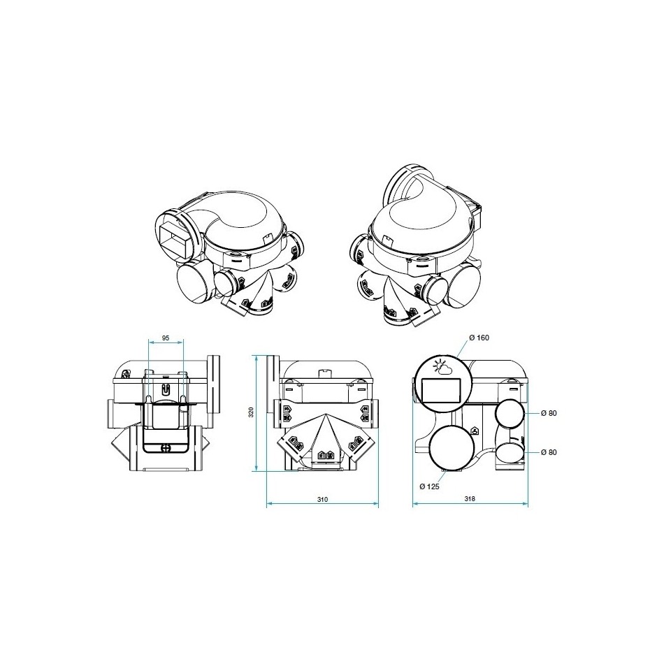 Kit VMC simple flux Hygro EasyHome PREMIUM HP+ - Aldes Storeonline