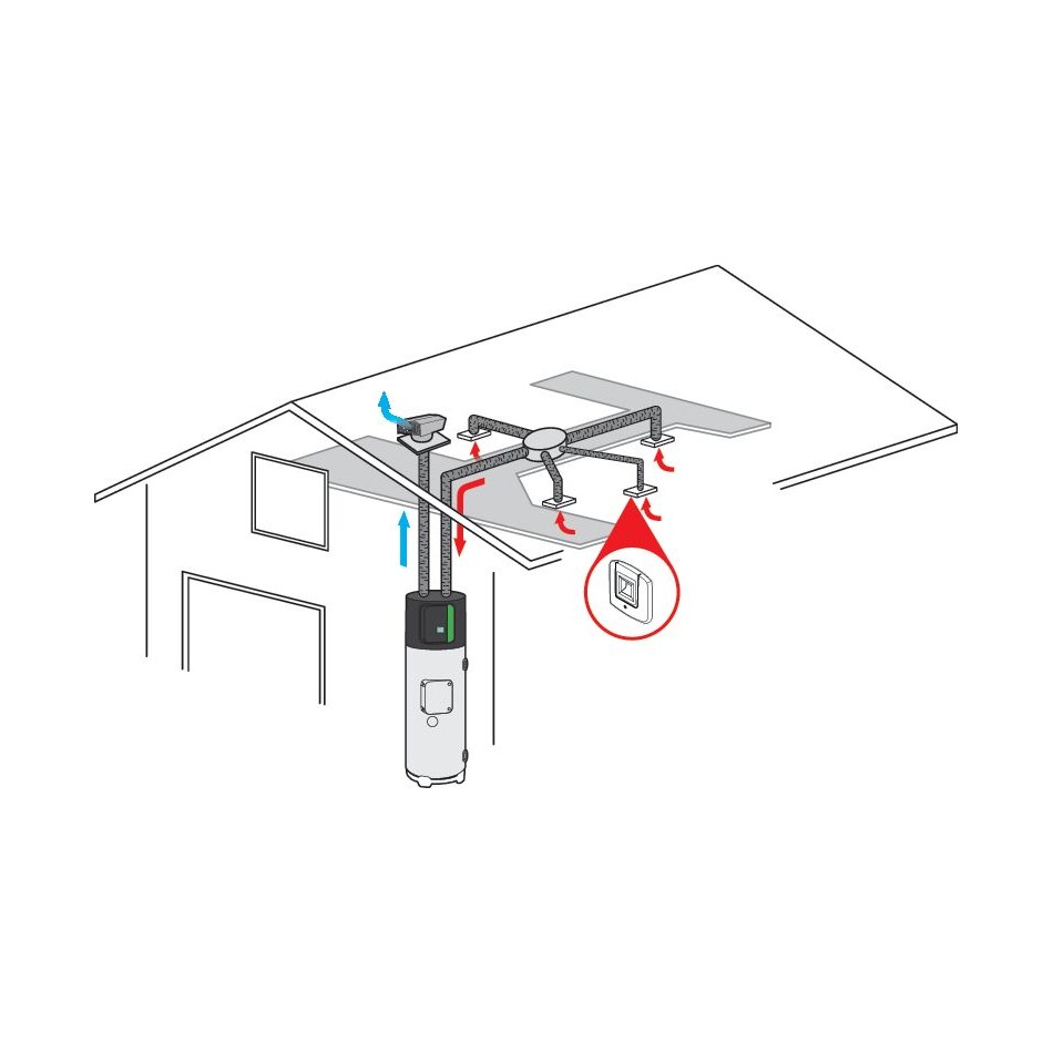 Chauffe-eau thermodynamique T.Flow® 105 L sans ventilateur - Aldes Storeonline